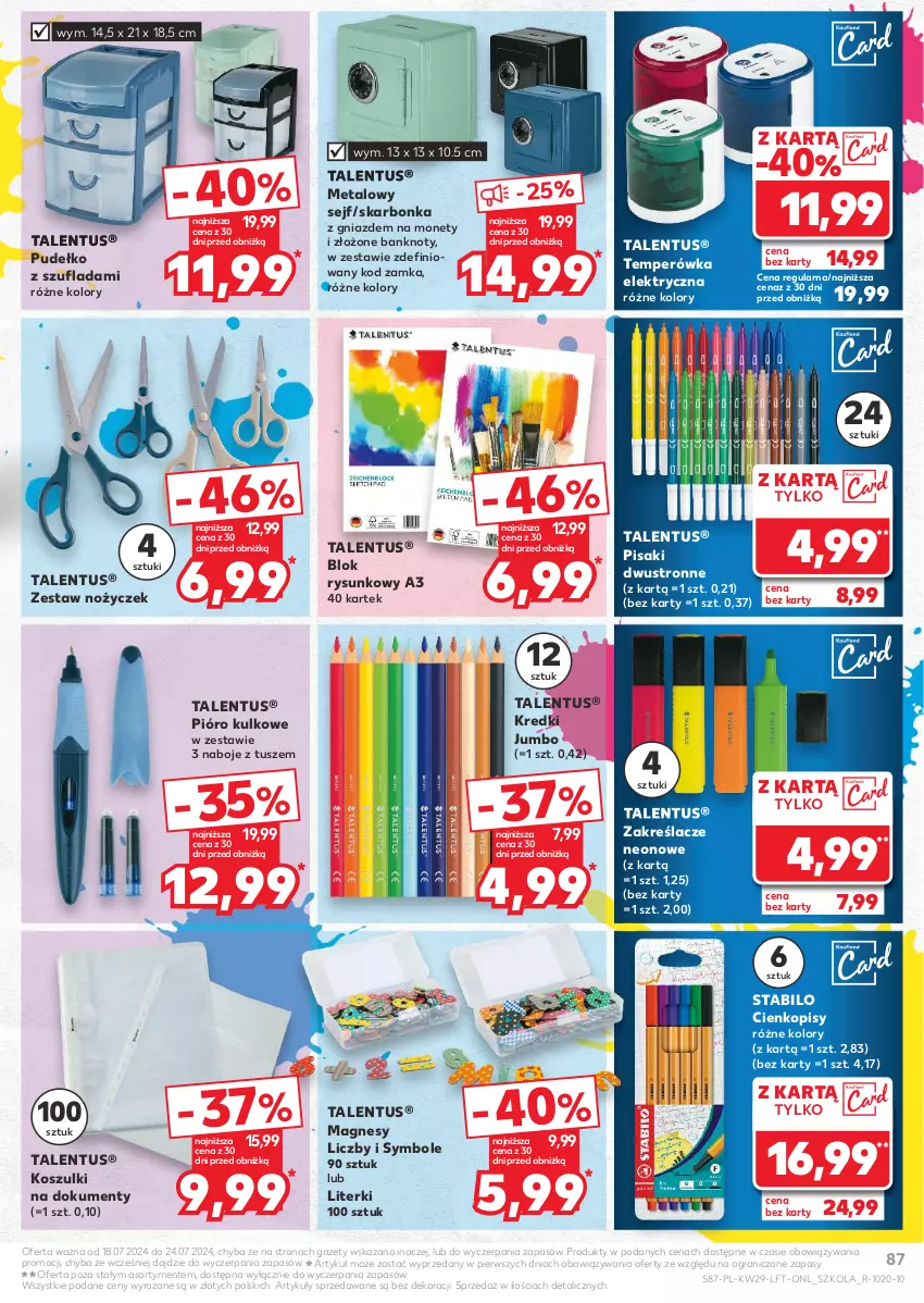 Gazetka promocyjna Kaufland - Gazetka tygodnia - ważna 18.07 do 24.07.2024 - strona 87 - produkty: Gra, Kosz, Noż, Pudełko, Sejf, Tusz