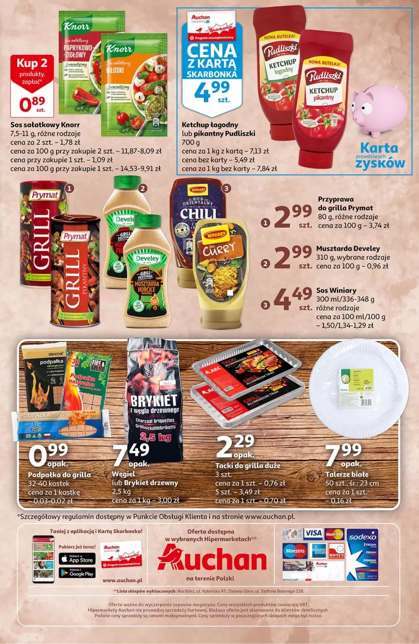 Gazetka promocyjna Auchan - Gorąco polecamy na grill Hipermarkety - ważna 08.07 do 14.07.2021 - strona 3 - produkty: Fa, Grill, Ketchup, Knorr, Mus, Musztarda, Prymat, Pudliszki, Sałat, Sos, Tera, Winiary