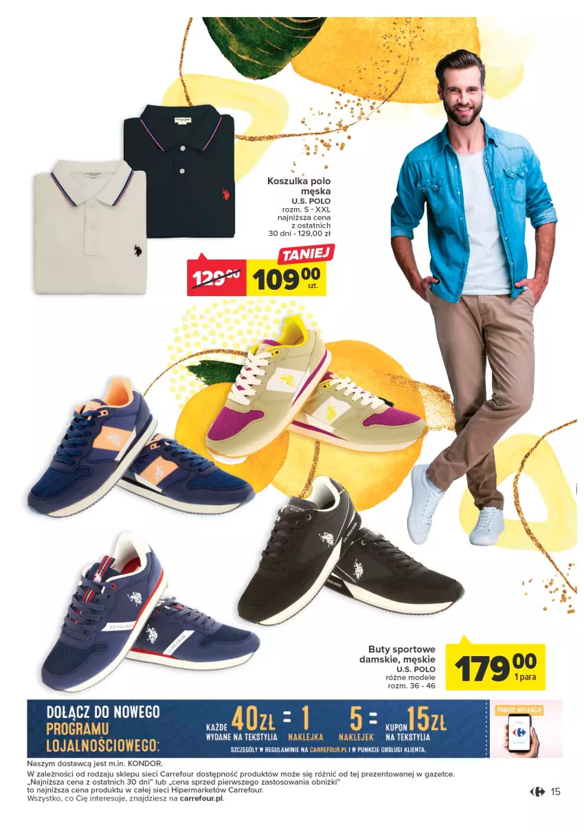 Gazetka promocyjna Carrefour - Gazetka Sztuka jest na Tobie - ważna 11.04 do 22.04.2023 - strona 15 - produkty: Buty, Klej, Kosz, Koszulka, Por, Sport