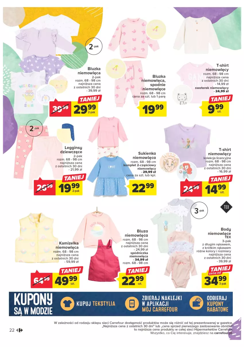 Gazetka promocyjna Carrefour - Gazetka Sztuka jest na Tobie - ważna 11.04 do 22.04.2023 - strona 22 - produkty: Bluza, Body, Gin, Kamizelka, Klej, Legginsy, Spodnie, Sukienka, Sweter, T-shirt