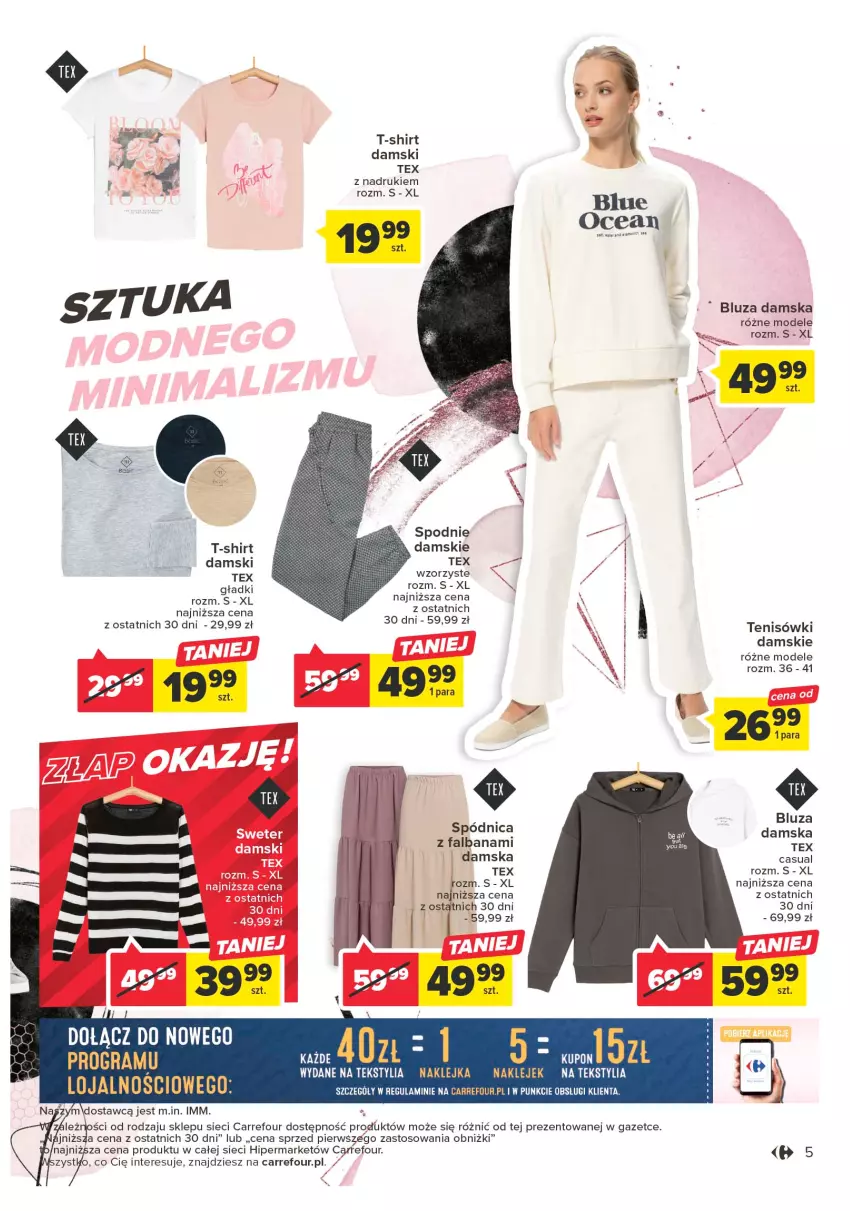 Gazetka promocyjna Carrefour - Gazetka Sztuka jest na Tobie - ważna 11.04 do 22.04.2023 - strona 5 - produkty: Bluza, Fa, Klej, Spodnie, T-shirt, Tenisówki