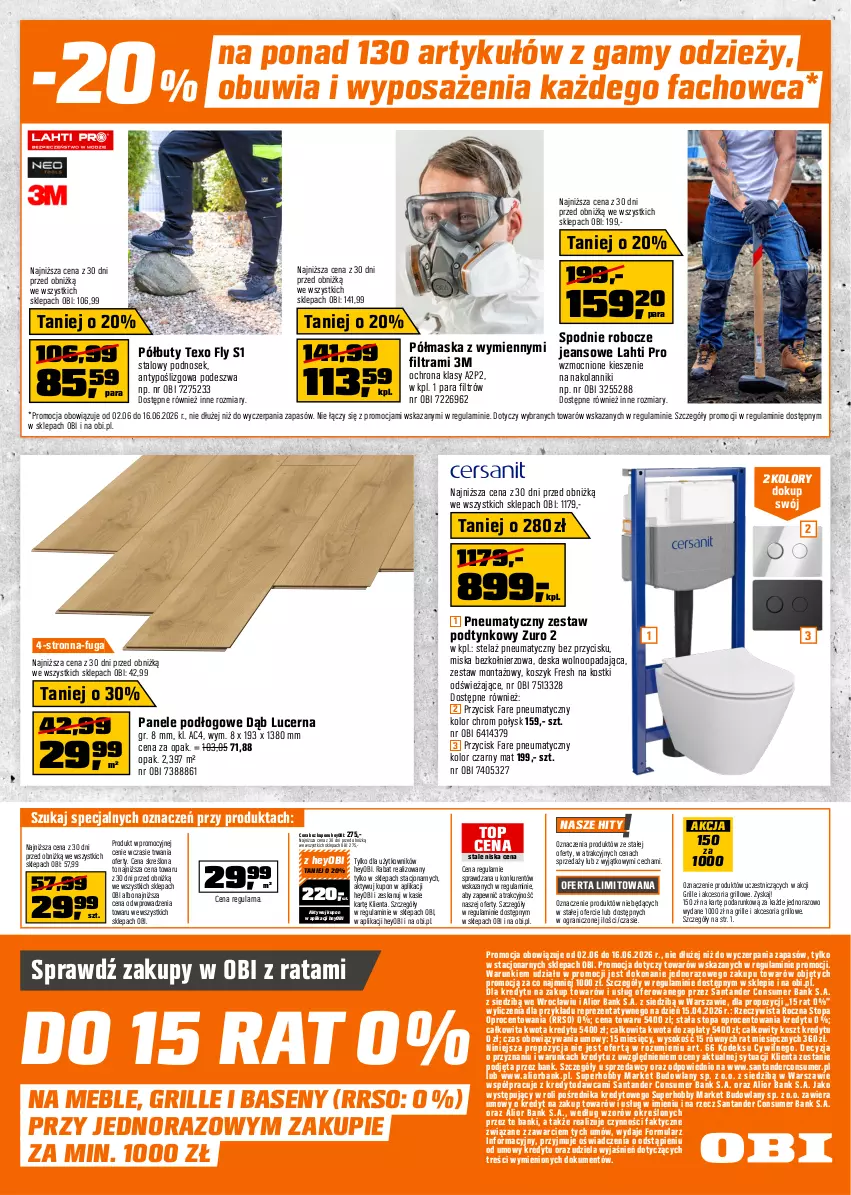 Gazetka promocyjna Obi - Gazetka OBI - ważna 02.06 do 16.06.2026 - strona 16 - produkty: Buty, Deska wolnoopadająca, Fa, Gra, Grill, Grille i akcesoria, Hobby, Kosz, Maska, Meble, Miska, Półbuty, Sok, Spodnie, Sprzedawcy, Top