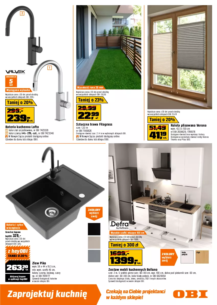 Gazetka promocyjna Obi - Gazetka OBI - ważna 02.06 do 16.06.2026 - strona 9 - produkty: Bateria, Bateria kuchenna, Bell, Dekoral, Dźwig, Fa, Farba lateksowa, Gra, Mięta, Młot, Piekarnik, Por, Regał, Regał metalowy, Roleta, Sok, Syfon, Top, Zestaw mebli kuchennych, Zlew