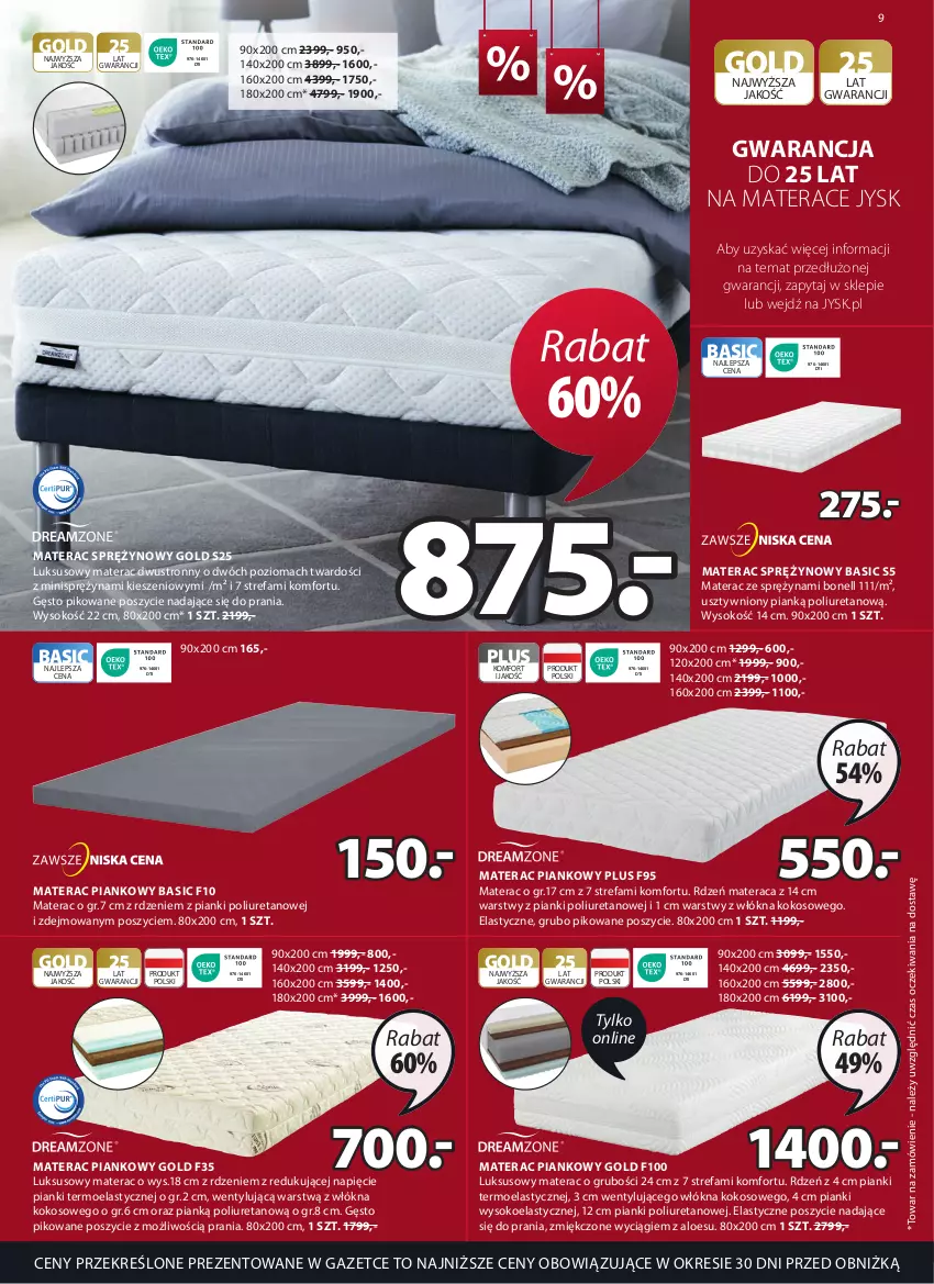 Gazetka promocyjna Jysk - Oferta tygodnia - ważna 21.06 do 25.07.2023 - strona 10 - produkty: Fa, Kokos, Materac, Materac piankowy, Materac sprężynowy, Sok, Tera