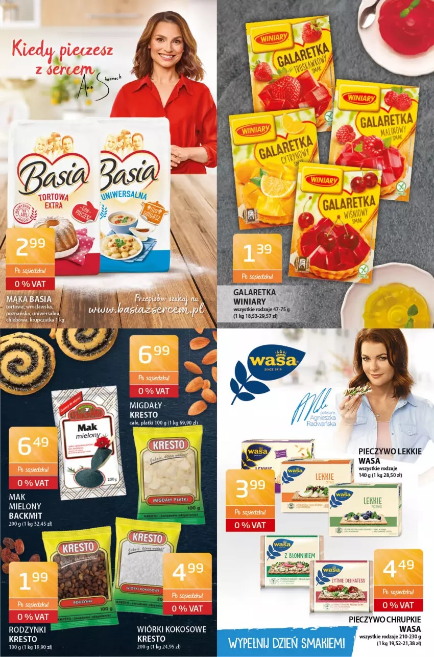 Gazetka promocyjna ABC - Gazetka - ważna 26.03 do 08.04.2022 - strona 3 - produkty: Chrupki, Gala, Galaretka, Kokos, Migdały, Piec, Pieczywo, Pieczywo chrupkie, Rodzynki, Wasa, Winiary, Wiórki kokosowe