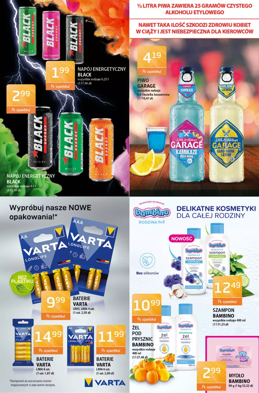 Gazetka promocyjna ABC - Gazetka - ważna 26.03 do 08.04.2022 - strona 7 - produkty: Lack, Napój, Napój energetyczny, Szampon, Varta