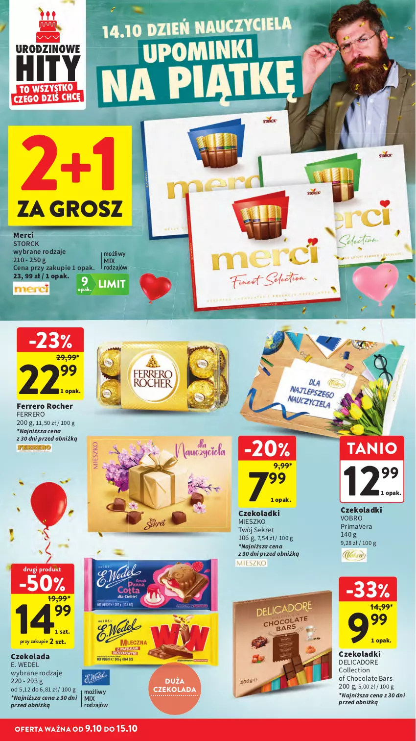 Gazetka promocyjna Intermarche - Gazetka Intermarche - ważna 09.10 do 15.10.2025 - strona 10 - produkty: Czekolada, E. Wedel, Ferrero, Ferrero Rocher, Kret, Merci, Prima, Primavera