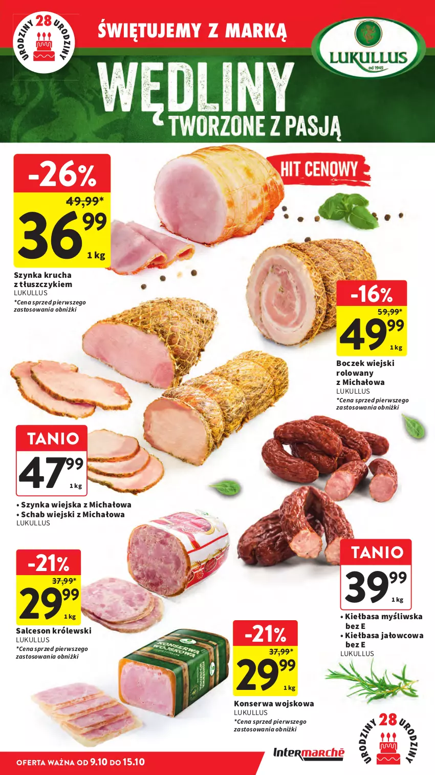 Gazetka promocyjna Intermarche - Gazetka Intermarche - ważna 09.10 do 15.10.2025 - strona 13 - produkty: Boczek, Kiełbasa, Królewski, Salceson, Ser, Szynka