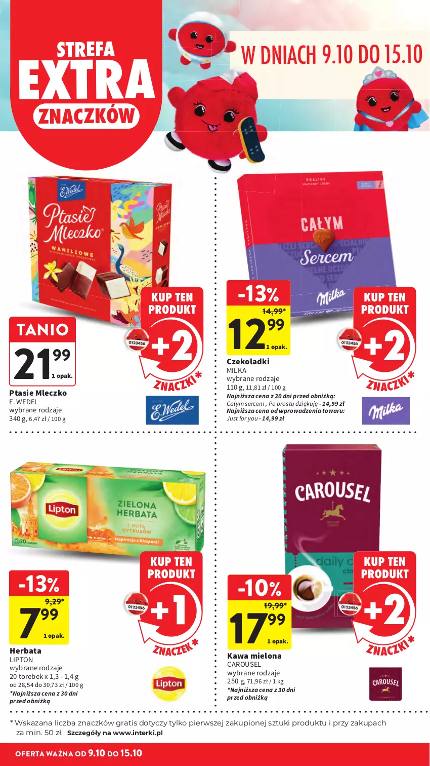 Gazetka promocyjna Intermarche - Gazetka Intermarche - ważna 09.10 do 15.10.2025 - strona 18 - produkty: E. Wedel, Fa, Gra, Herbata, Kawa, Kawa mielona, Lipton, Milka, Mleczko, Ptasie mleczko, Ser