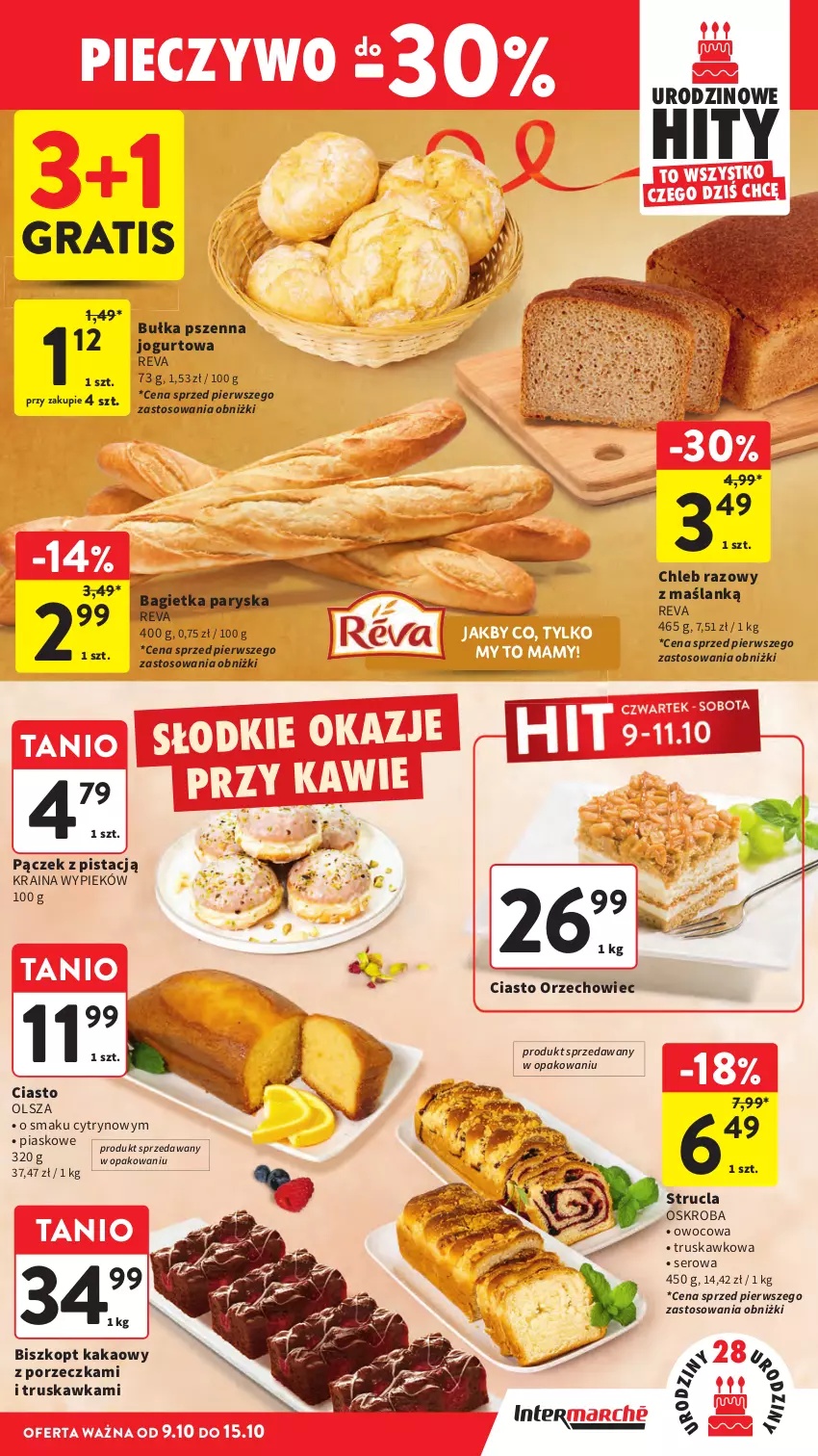 Gazetka promocyjna Intermarche - Gazetka Intermarche - ważna 09.10 do 15.10.2025 - strona 21 - produkty: Bagietka, Bułka, Chleb, Gra, Jogurt, Kakao, Pączek, Piec, Pieczywo, Por, Ser, Strucla