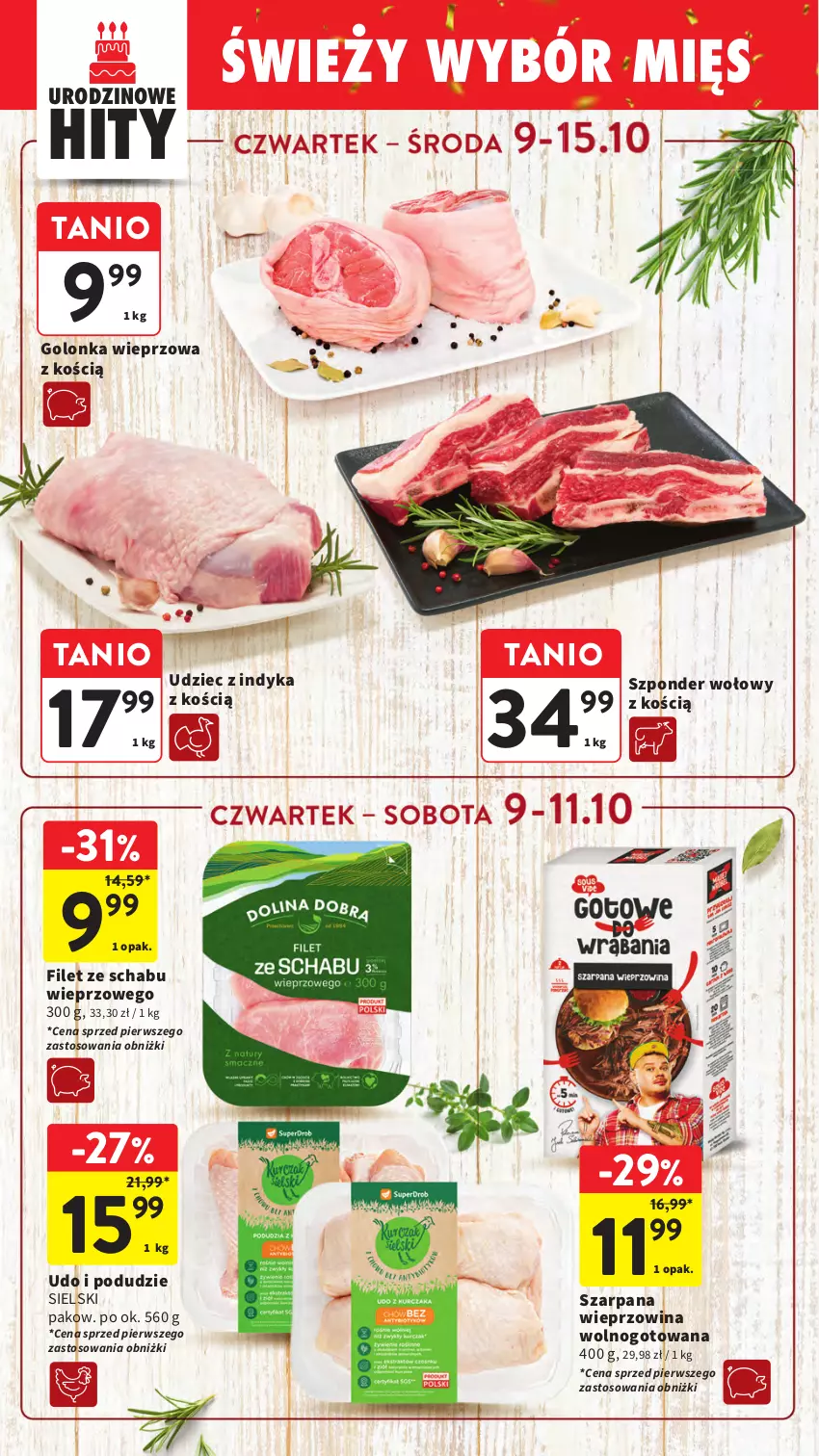 Gazetka promocyjna Intermarche - Gazetka Intermarche - ważna 09.10 do 15.10.2025 - strona 24 - produkty: Golonka wieprzowa, Szponder wołowy, Udziec z indyka, Wieprzowina