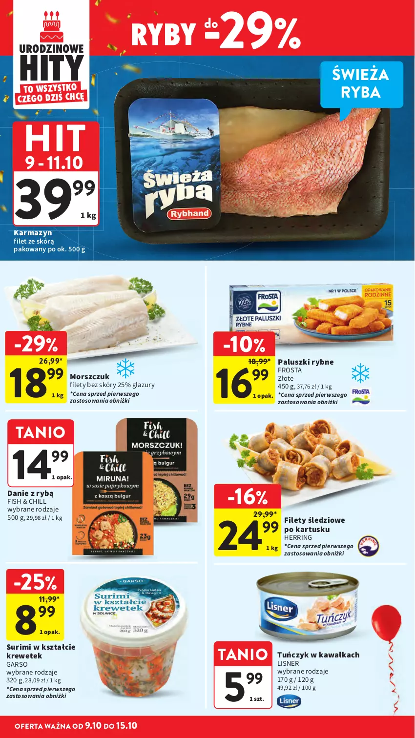 Gazetka promocyjna Intermarche - Gazetka Intermarche - ważna 09.10 do 15.10.2025 - strona 32 - produkty: Frosta, Kawa, Lazur, Lisner, Paluszki rybne, Ryba, Surimi, Tuńczyk