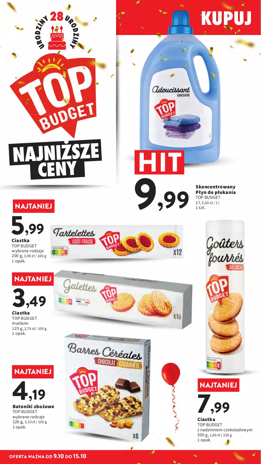 Gazetka promocyjna Intermarche - Gazetka Intermarche - ważna 09.10 do 15.10.2025 - strona 34 - produkty: Baton, Ciastka, Płyn do płukania, Tonik, Top