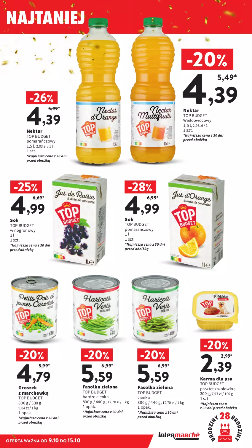 Gazetka promocyjna Intermarche - Gazetka Intermarche - ważna 09.10 do 15.10.2025 - strona 35 - produkty: Fa, Groszek, Nektar, Pasztet, Sok, Top, Wino