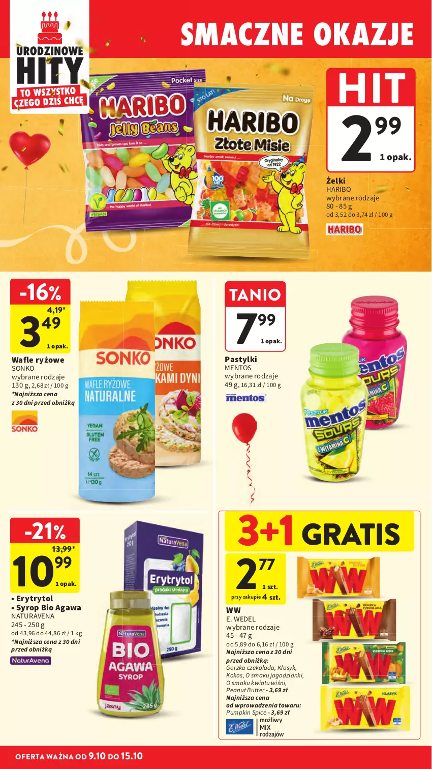 Gazetka promocyjna Intermarche - Gazetka Intermarche - ważna 09.10 do 15.10.2025 - strona 36 - produkty: Czekolada, E. Wedel, Gra, Haribo, Kokos, Mentos, Pastylki, Ryż, Sonko, Syrop, Wafle