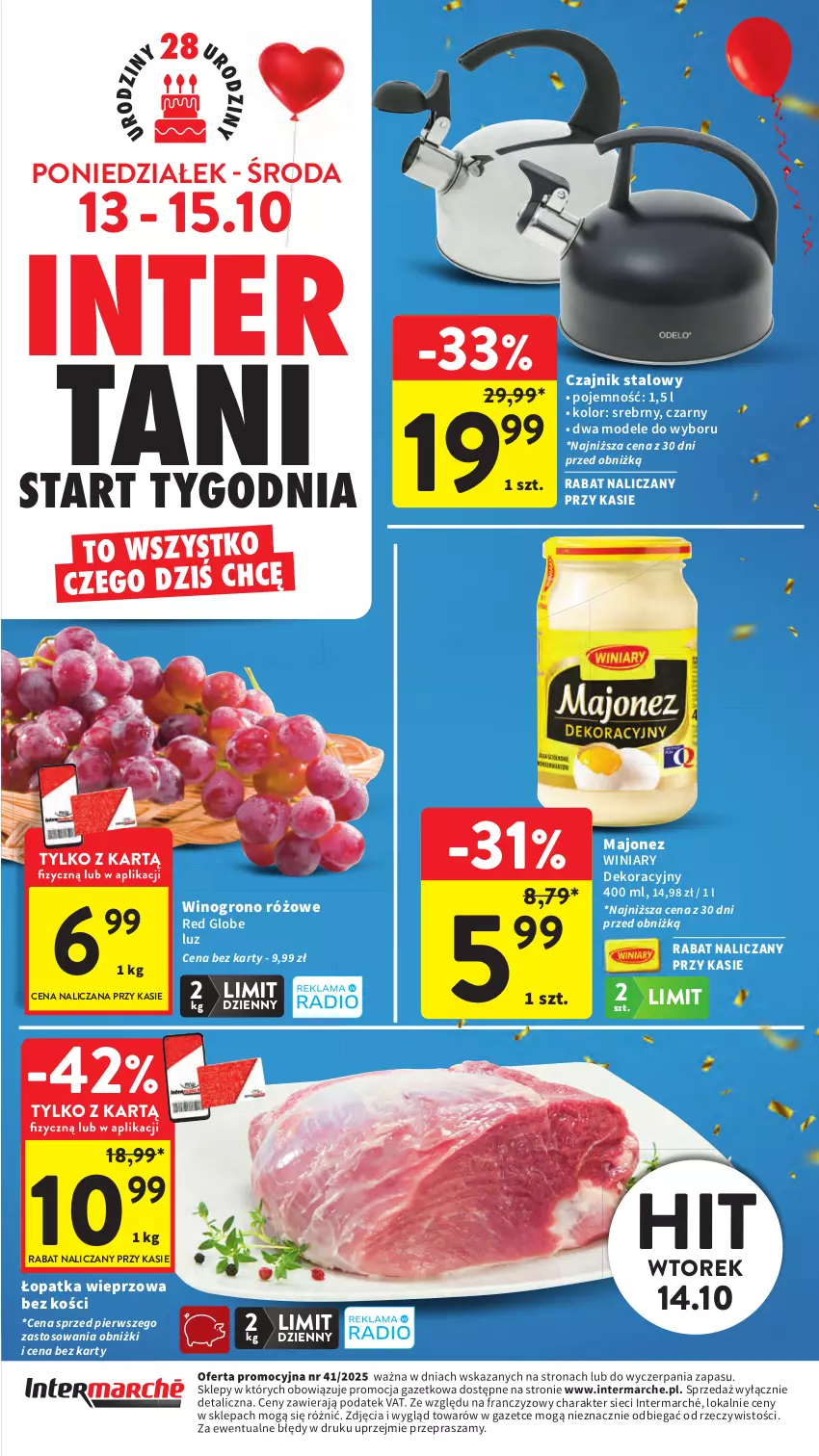 Gazetka promocyjna Intermarche - Gazetka Intermarche - ważna 09.10 do 15.10.2025 - strona 48 - produkty: Czajnik, Majonez, Winiary, Wino