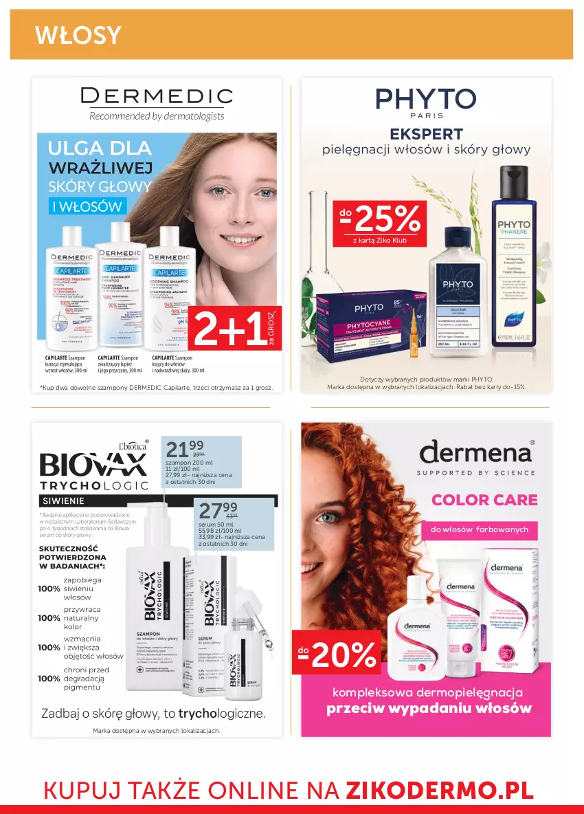 Gazetka promocyjna Ziko - Gazetka Ziko Dermo - ważna 24.08 do 06.09.2023 - strona 14 - produkty: Capilarte, Dermedic, Fa, Mop, Phyto, Rum, Ser, Serum, Szampon