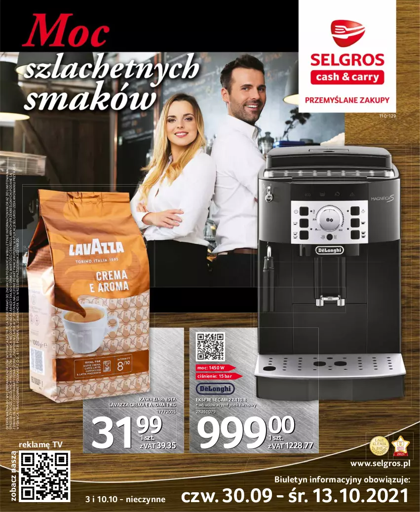 Gazetka promocyjna Selgros - Katalog Kawa i Herbata - ważna 30.09 do 13.10.2021 - strona 1 - produkty: Fa, Kawa, Kawa ziarnista, Lavazza, LG, Młynek, Tran