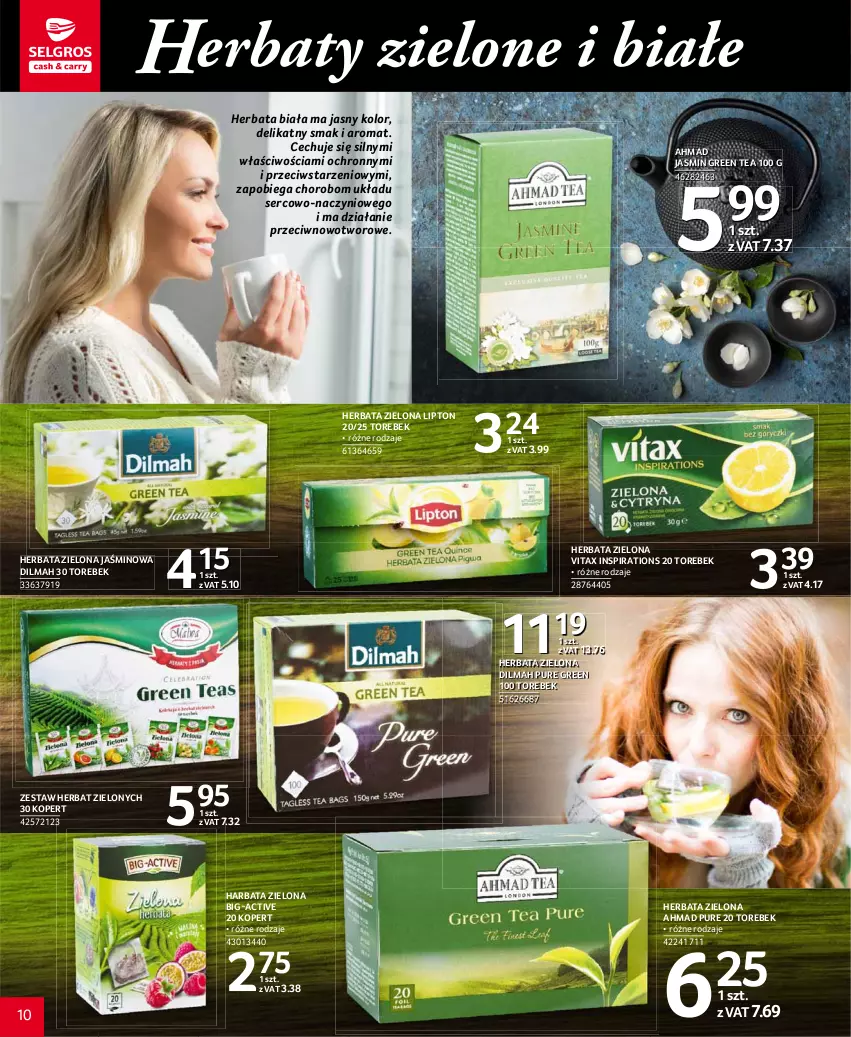 Gazetka promocyjna Selgros - Katalog Kawa i Herbata - ważna 30.09 do 13.10.2021 - strona 10 - produkty: Dilmah, Herbata, Lipton, Pur, Ser, Vitax