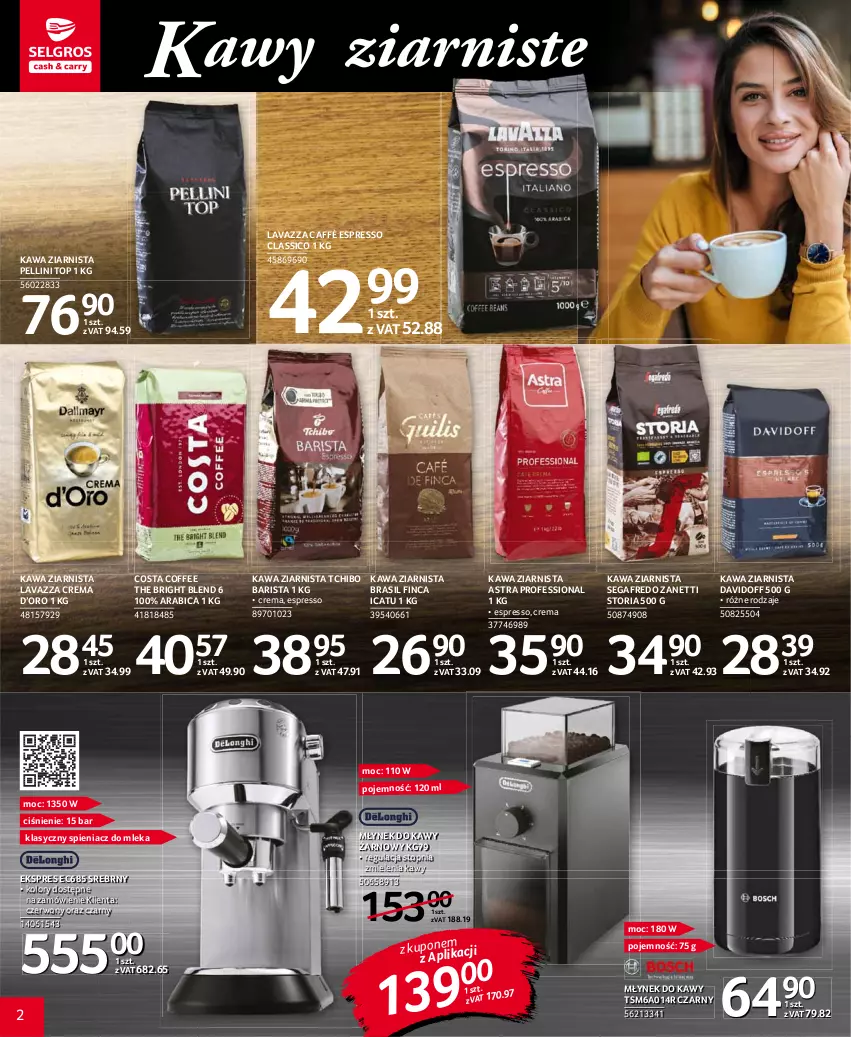 Gazetka promocyjna Selgros - Katalog Kawa i Herbata - ważna 30.09 do 13.10.2021 - strona 2 - produkty: BIC, Davidoff, Kawa, Kawa ziarnista, Lavazza, Młynek, Młynek do kawy, Segafredo, Tchibo, Tchibo Barista, Top