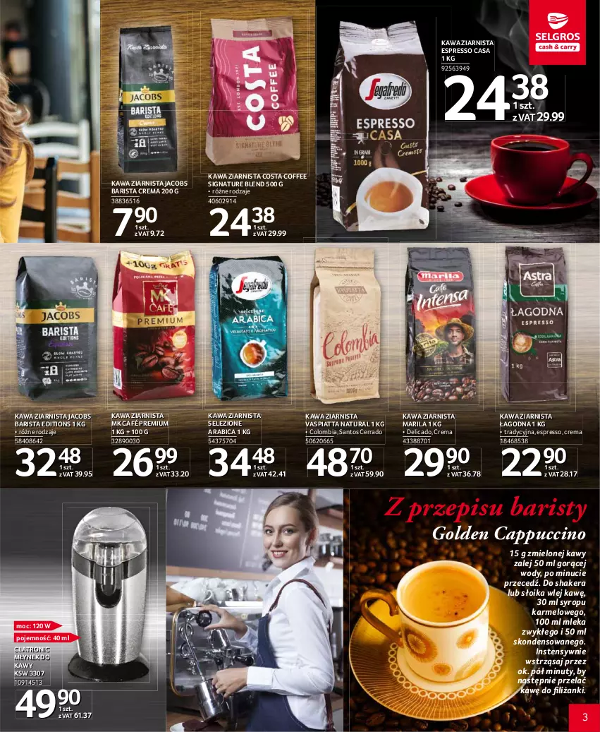 Gazetka promocyjna Selgros - Katalog Kawa i Herbata - ważna 30.09 do 13.10.2021 - strona 3 - produkty: BIC, Cappuccino, Jacobs, Kawa, Kawa ziarnista, Młynek, Młynek do kawy, Nuty, Syrop