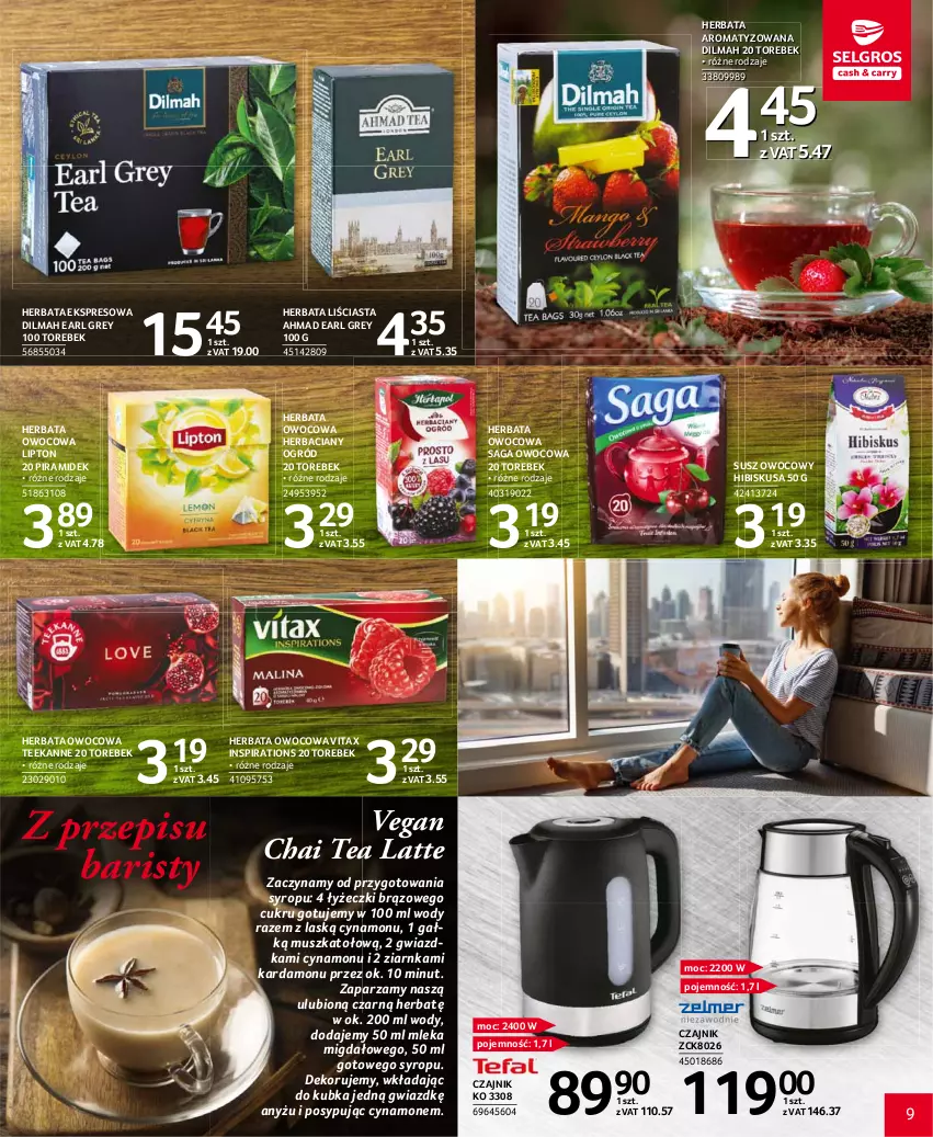 Gazetka promocyjna Selgros - Katalog Kawa i Herbata - ważna 30.09 do 13.10.2021 - strona 9 - produkty: Czajnik, Dilmah, Earl Grey, Herbata, Herbata owocowa, Hibiskus, Lipton, Mus, Ogród, Saga, Syrop, Teekanne, Vitax