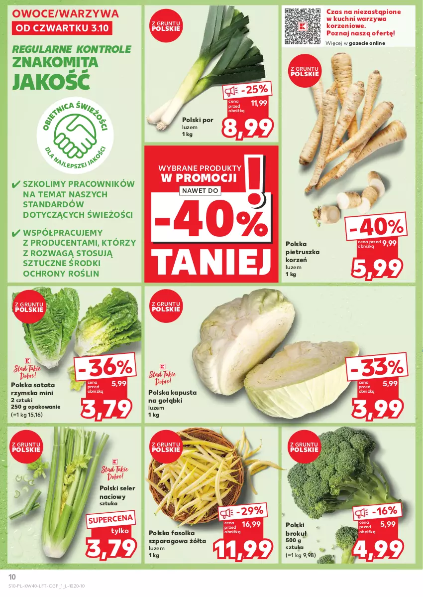 Gazetka promocyjna Kaufland - Gazetka tygodnia - ważna 03.10 do 09.10.2024 - strona 10 - produkty: Fa, Grunt, Owoce, Pietruszka, Por, Seler naciowy, Warzywa