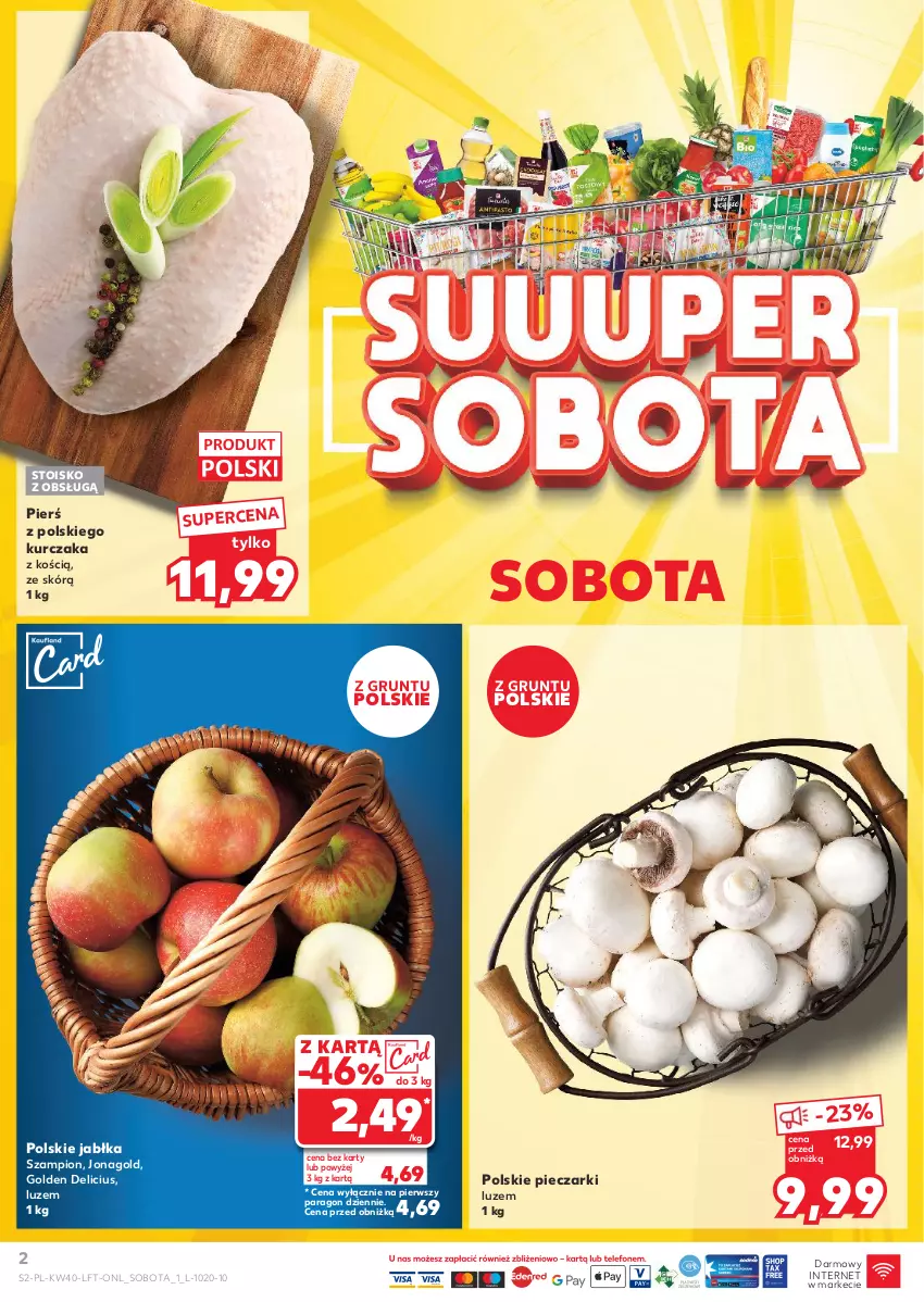 Gazetka promocyjna Kaufland - Gazetka tygodnia - ważna 03.10 do 09.10.2024 - strona 2 - produkty: Grunt, Jabłka, Jonagold, Kurczak, Piec, Szampion