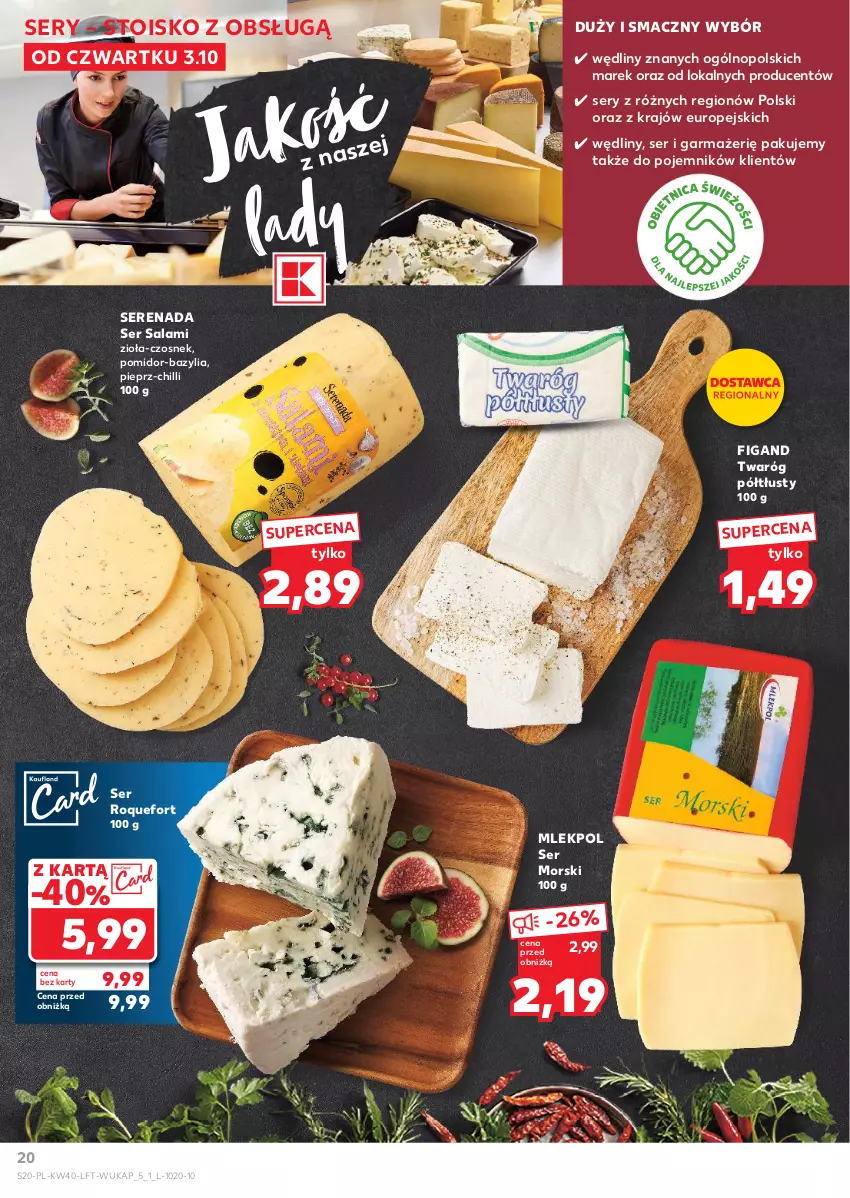 Gazetka promocyjna Kaufland - Gazetka tygodnia - ważna 03.10 do 09.10.2024 - strona 20 - produkty: Bazyl, Bazylia, Czosnek, Pieprz, Pojemnik, Roquefort, Salami, Ser, Ser salami, Twaróg, Twaróg półtłusty