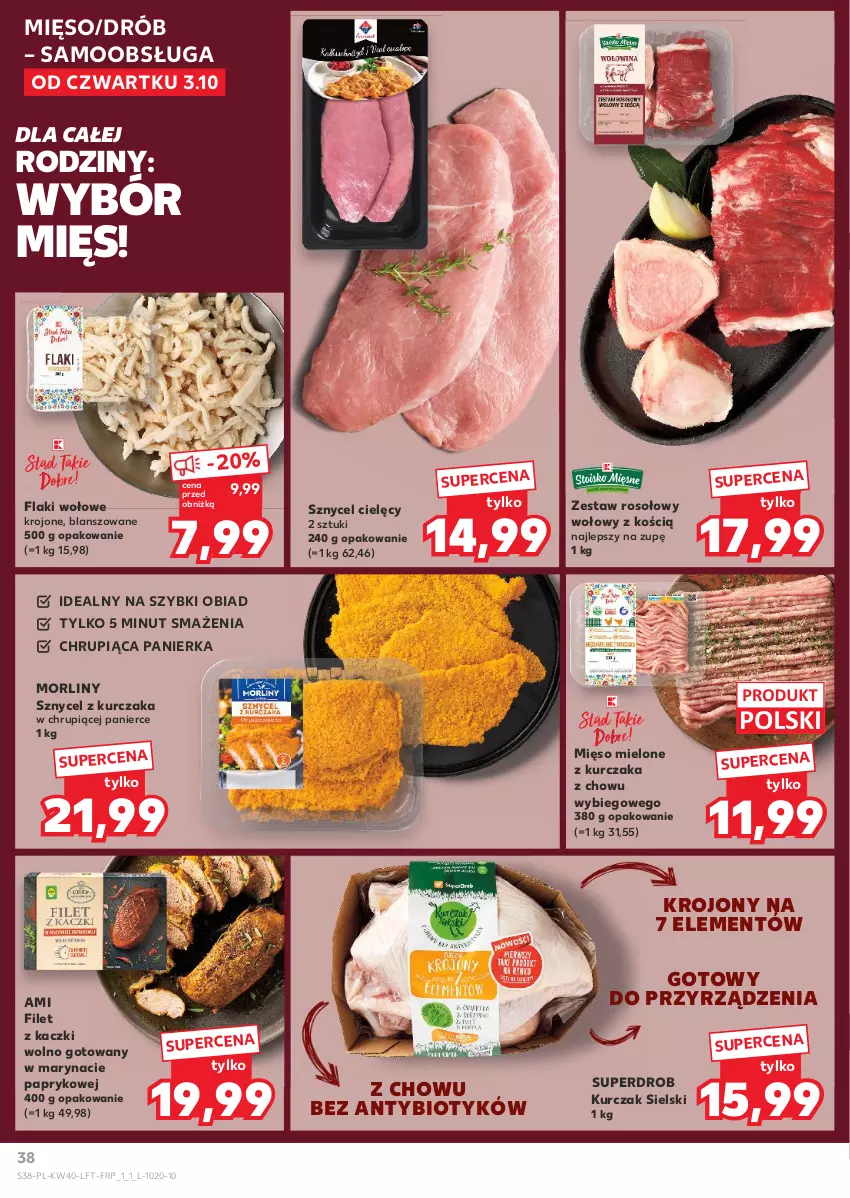 Gazetka promocyjna Kaufland - Gazetka tygodnia - ważna 03.10 do 09.10.2024 - strona 38 - produkty: Drób, Flaki, Flaki wołowe, Kurczak, Mięso, Mięso mielone, Morliny