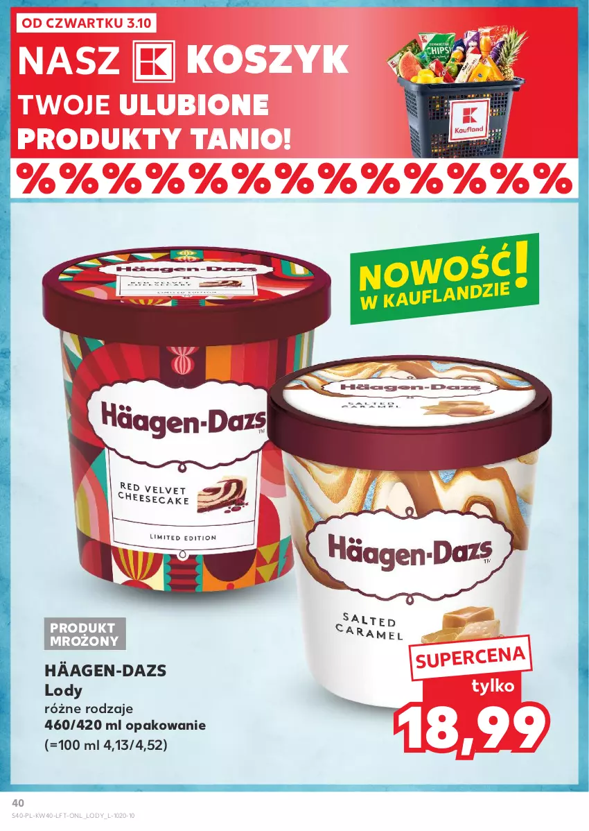 Gazetka promocyjna Kaufland - Gazetka tygodnia - ważna 03.10 do 09.10.2024 - strona 40 - produkty: Kosz, Lody