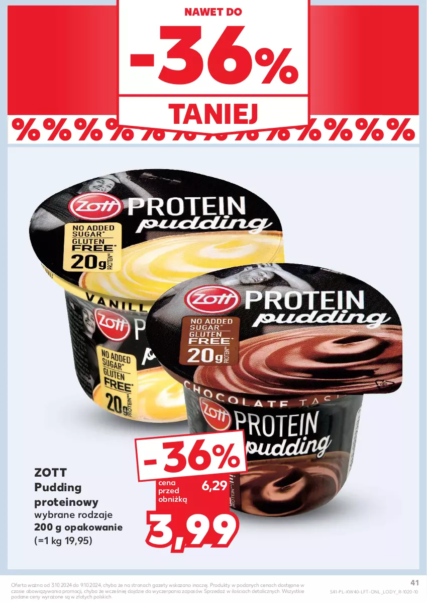 Gazetka promocyjna Kaufland - Gazetka tygodnia - ważna 03.10 do 09.10.2024 - strona 41 - produkty: Lody, Pudding, Zott