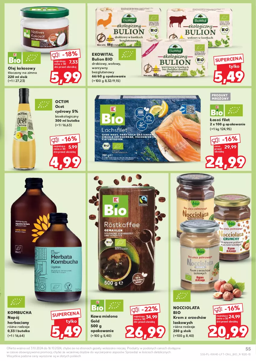 Gazetka promocyjna Kaufland - Gazetka tygodnia - ważna 03.10 do 09.10.2024 - strona 55 - produkty: Bulion, Kawa, Kawa mielona, Kokos, Lion, Napój, Ocet, Olej, Olej kokosowy