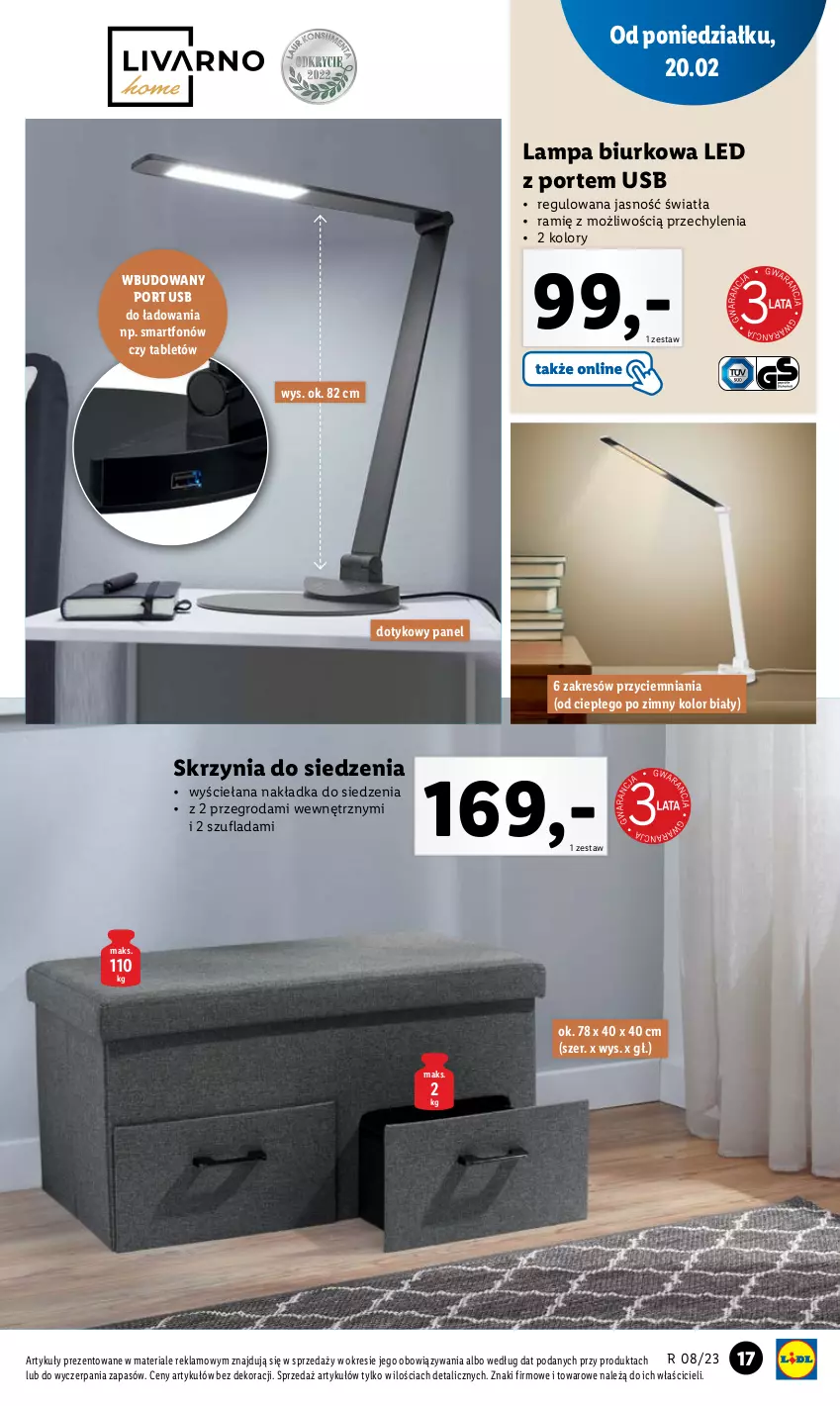 Gazetka promocyjna Lidl - GAZETKA - ważna 20.02 do 25.02.2023 - strona 19 - produkty: Biurko, Lampa, Lampa biurkowa, Por, Smartfon, Tablet