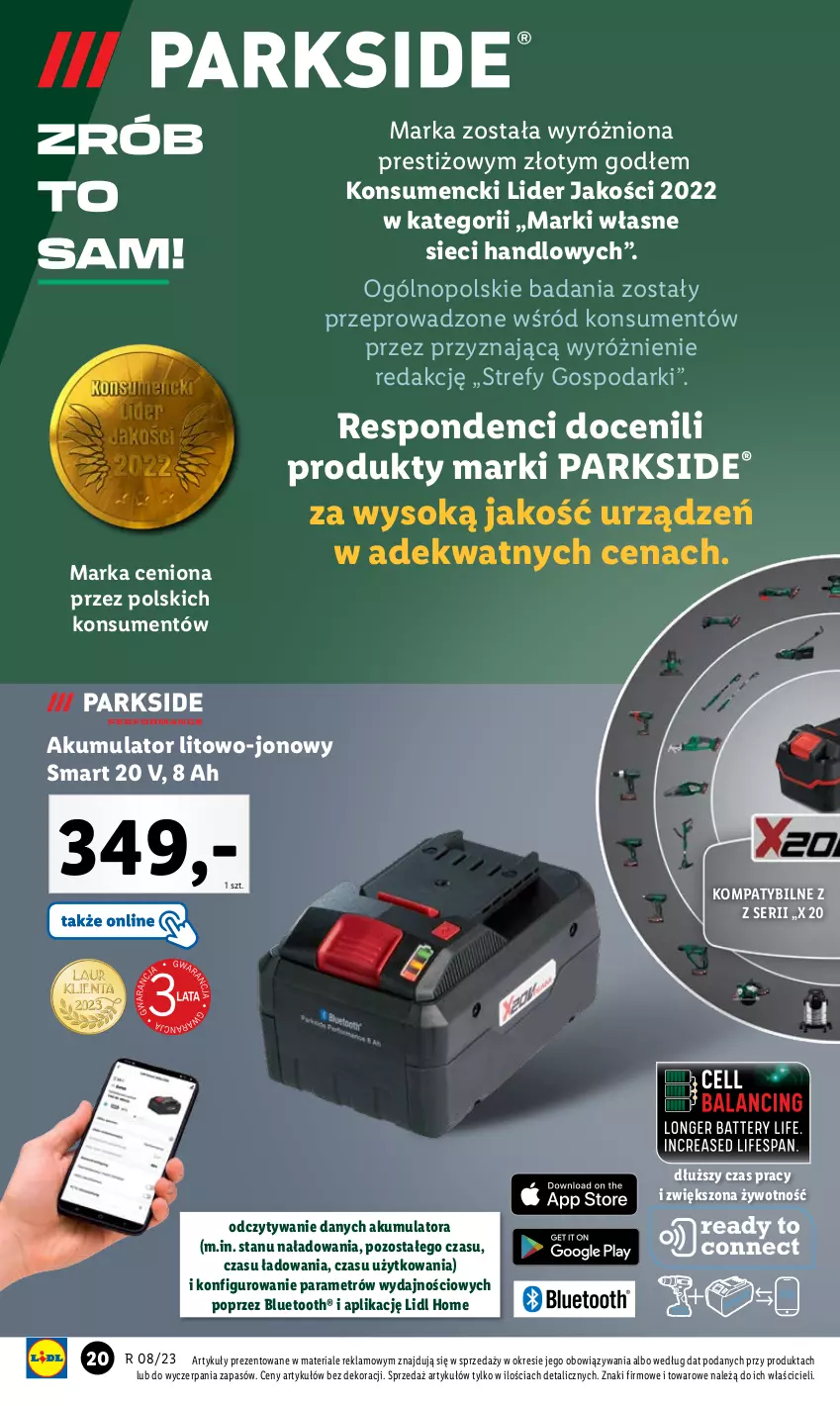 Gazetka promocyjna Lidl - GAZETKA - ważna 20.02 do 25.02.2023 - strona 22 - produkty: Akumulator, Parkside, Ser, Sok