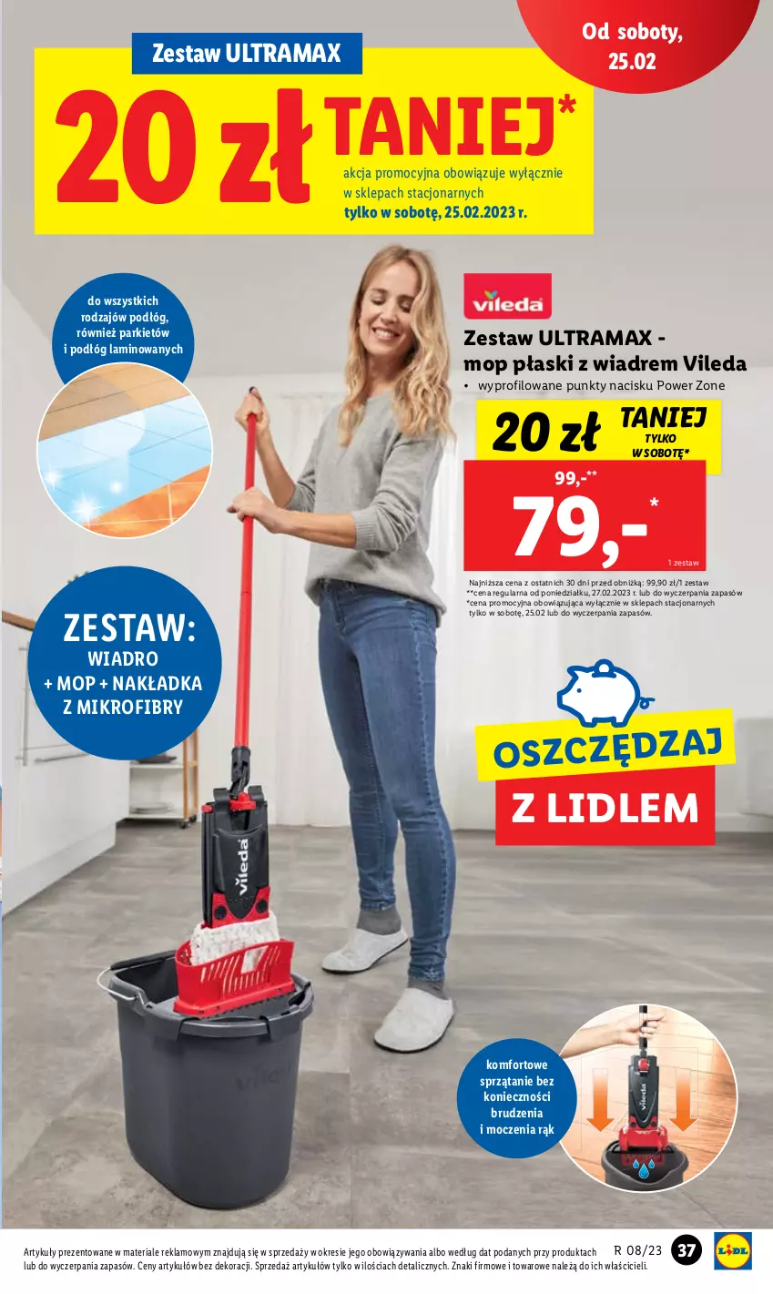 Gazetka promocyjna Lidl - GAZETKA - ważna 20.02 do 25.02.2023 - strona 43 - produkty: Mop, Rama, Sprzątanie, Vileda, Wiadro