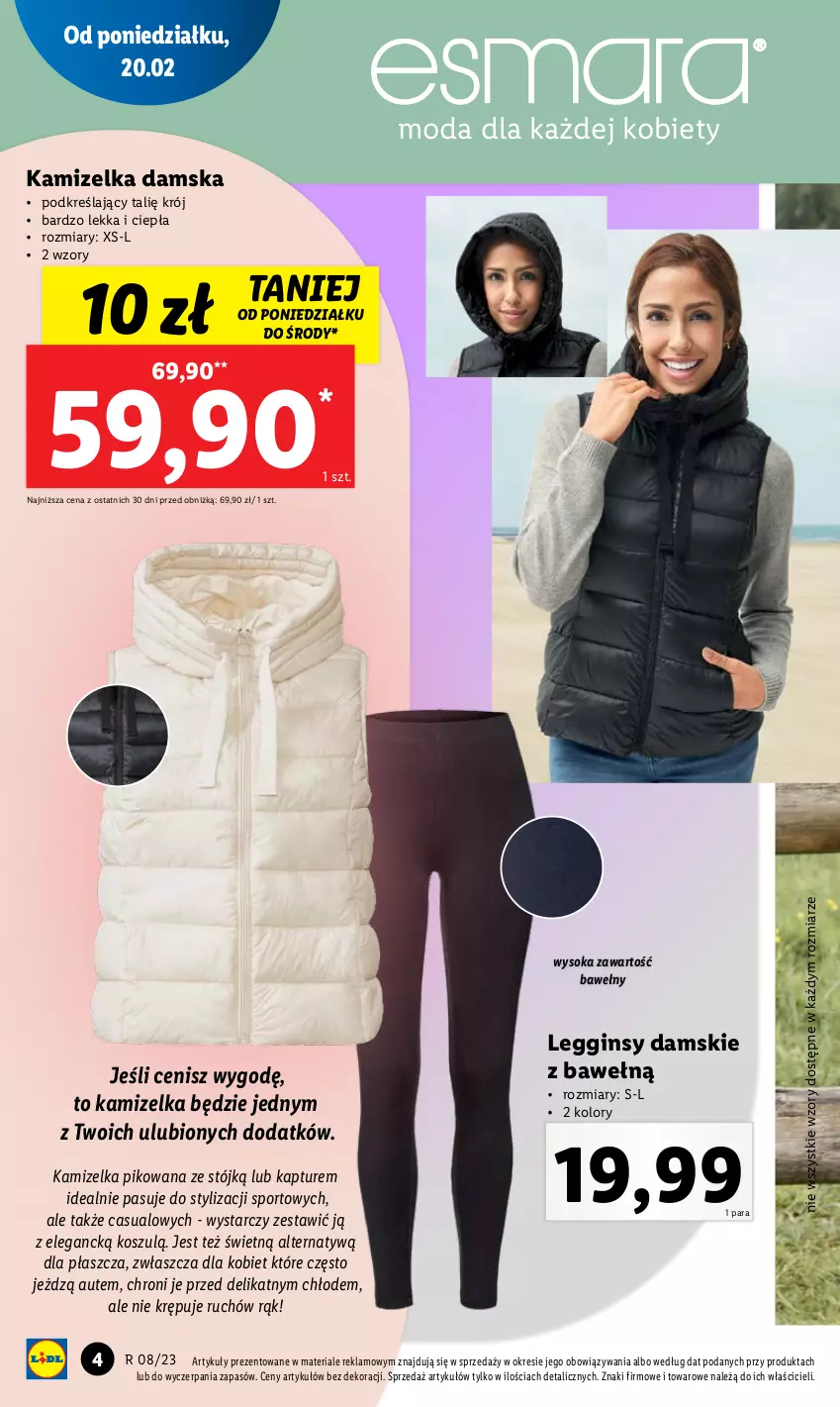 Gazetka promocyjna Lidl - GAZETKA - ważna 20.02 do 25.02.2023 - strona 6 - produkty: Gin, Kamizelka, Kosz, Legginsy, Moda, Płaszcz, Por, Sok, Sport