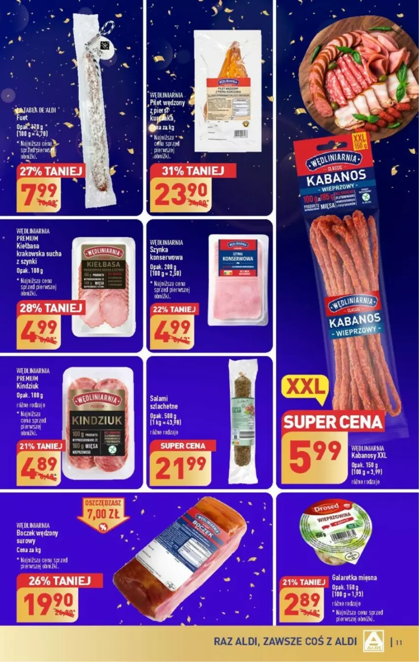 Gazetka promocyjna Aldi - ważna 27.12 do 30.12.2023 - strona 3 - produkty: Kabanos, Kiełbasa, Kiełbasa krakowska, Kindziuk, Salami, Ser