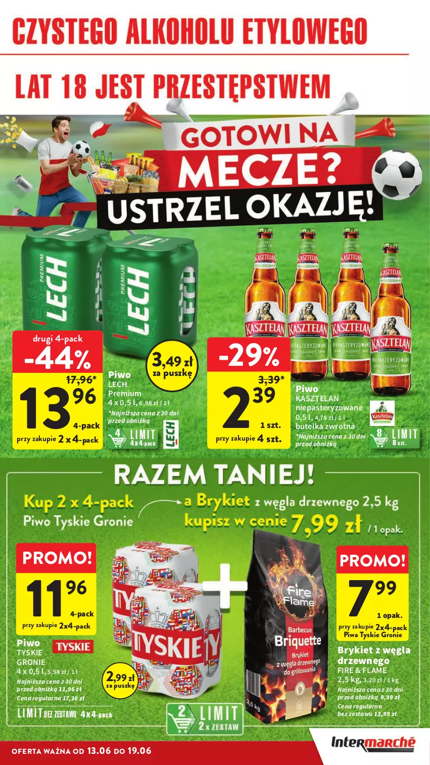 Gazetka promocyjna Intermarche - Gazetka Intermarche - ważna 13.06 do 19.06.2024 - strona 3 - produkty: Kasztelan, Lech Premium, Piwa, Piwo, Tyskie