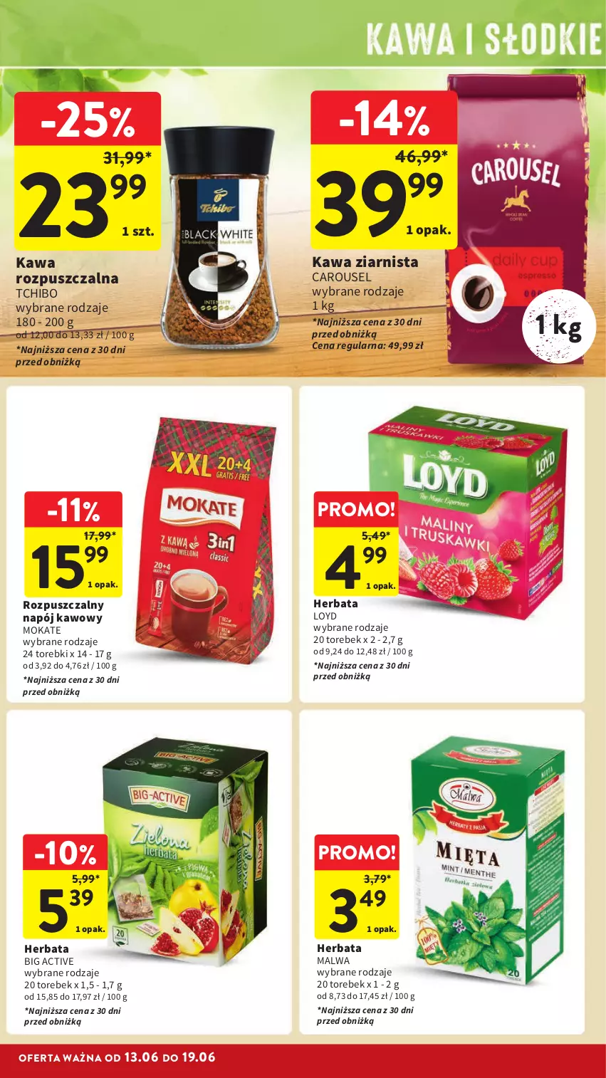 Gazetka promocyjna Intermarche - Gazetka Intermarche - ważna 13.06 do 19.06.2024 - strona 32 - produkty: Herbata, Kawa, Kawa rozpuszczalna, Kawa ziarnista, Loyd, Napój, Tchibo