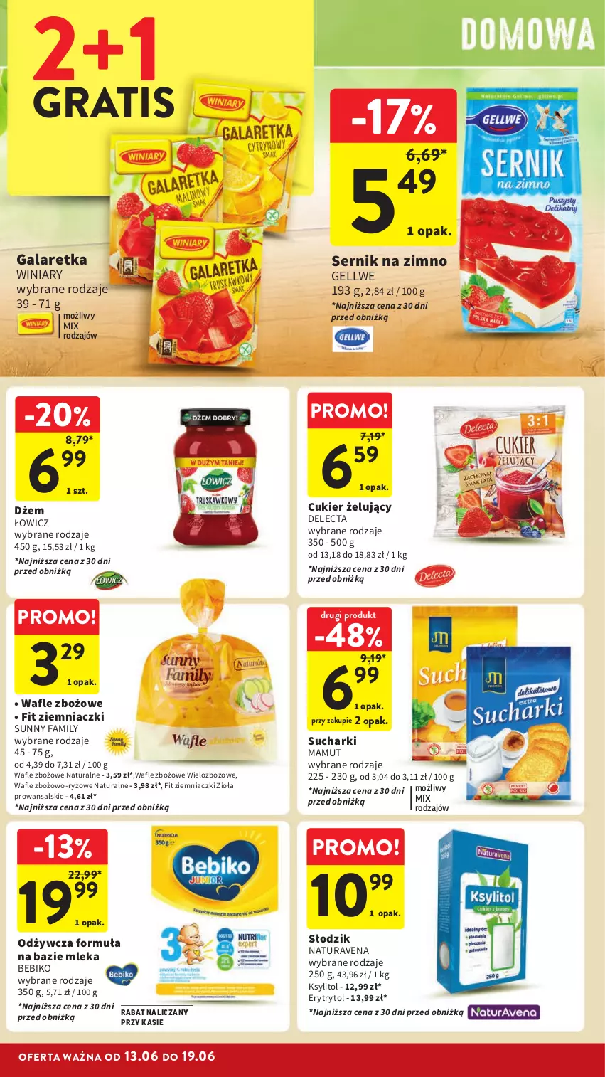 Gazetka promocyjna Intermarche - Gazetka Intermarche - ważna 13.06 do 19.06.2024 - strona 34 - produkty: Bebiko, Cukier, Delecta, Dżem, Fa, Gala, Galaretka, Gra, Ksylitol, Ryż, Ser, Wafle, Winiary