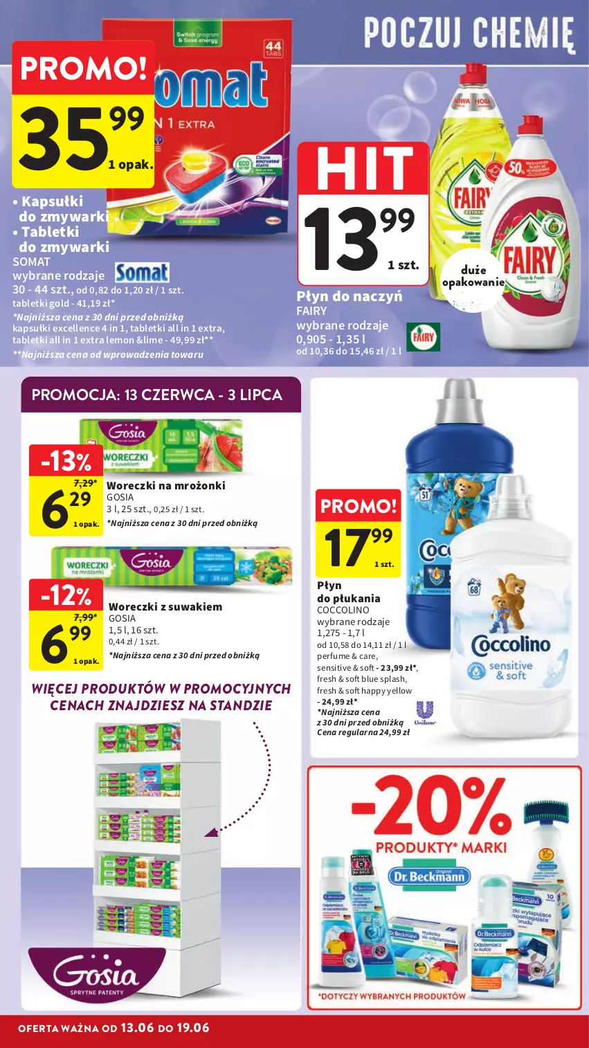 Gazetka promocyjna Intermarche - Gazetka Intermarche - ważna 13.06 do 19.06.2024 - strona 42 - produkty: Coccolino, Fa, Fairy, Perfum, Płyn do płukania, Somat, Tablet, Tabletki do zmywarki, Zmywarki