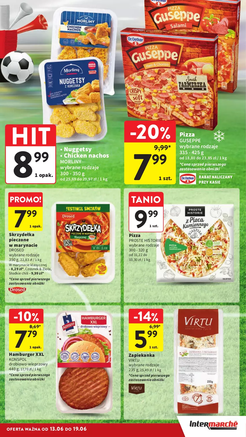 Gazetka promocyjna Intermarche - Gazetka Intermarche - ważna 13.06 do 19.06.2024 - strona 7 - produkty: Burger, Czosnek, Hamburger, Morliny, Piec, Pizza, Skrzydełka pieczone, Virtu, Zapiekanka