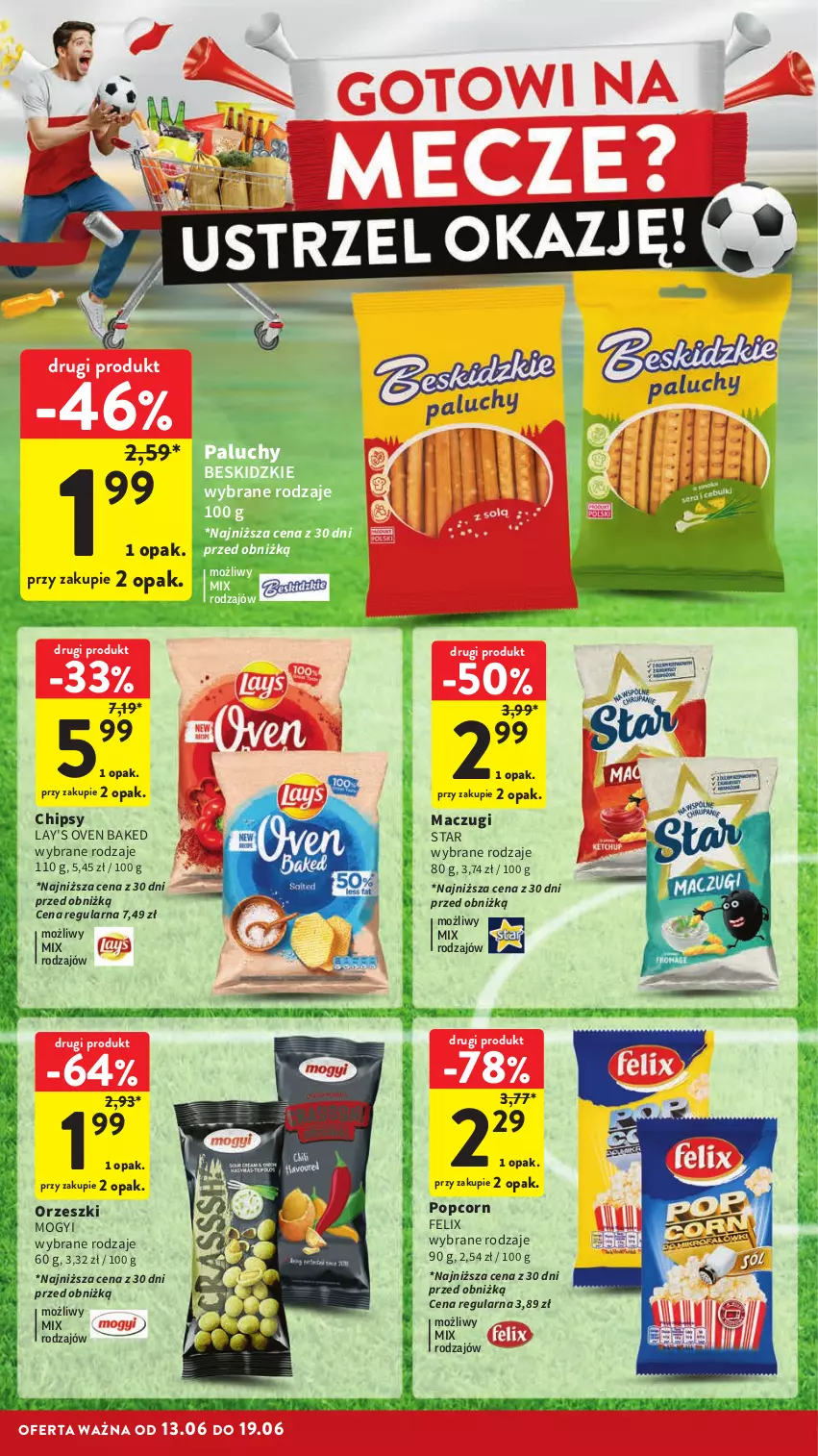 Gazetka promocyjna Intermarche - Gazetka Intermarche - ważna 13.06 do 19.06.2024 - strona 8 - produkty: Beskidzki, Chipsy, Felix, Orzeszki, Popcorn