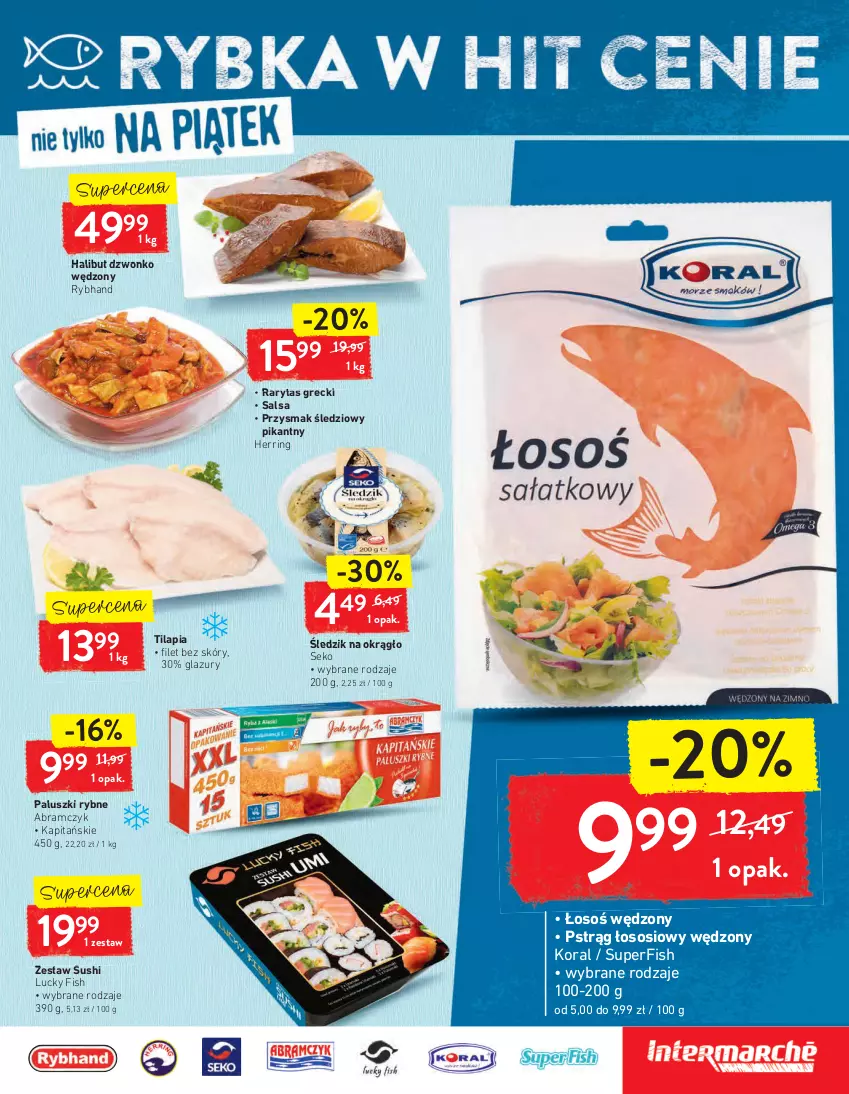 Gazetka promocyjna Intermarche - Maxi Okazje - ważna 26.01 do 01.02.2021 - strona 11 - produkty: Halibut, Lazur, Paluszki rybne, Pstrąg, Pstrąg łososiowy, Salsa, SEKO, Sos, Sushi, Tilapia