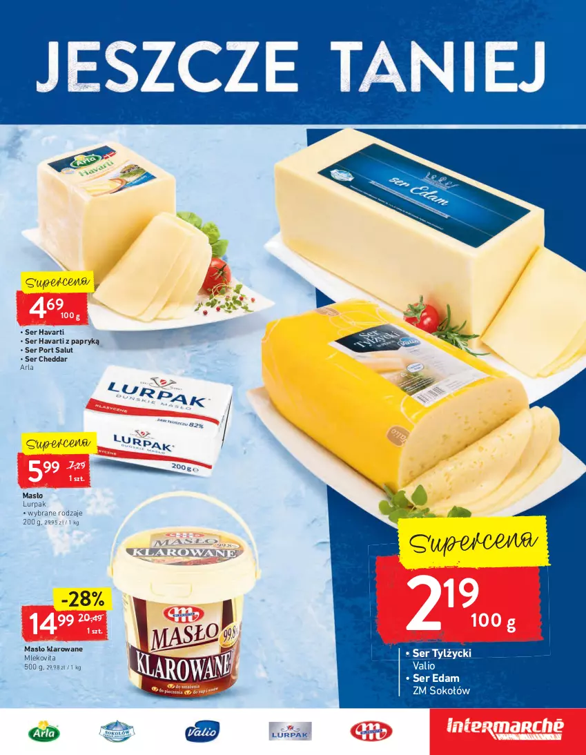 Gazetka promocyjna Intermarche - Maxi Okazje - ważna 26.01 do 01.02.2021 - strona 15 - produkty: Cheddar, Edam, Havarti, Lurpak, Masło, Masło klarowane, Mleko, Mlekovita, Por, Ser, Ser tylżycki, Sok, Sokołów