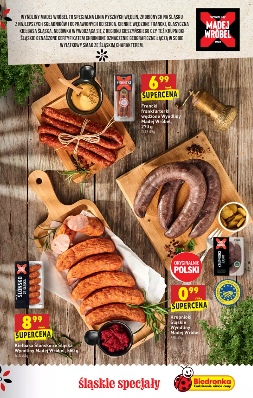 Gazetka promocyjna Biedronka - W tym tygodniu - ważna 10.02 do 16.02.2022 - strona 29 - produkty: Frankfurterki, Gra, Kiełbasa, Kiełbasa śląska, Madej Wróbel, Necówka, Ser