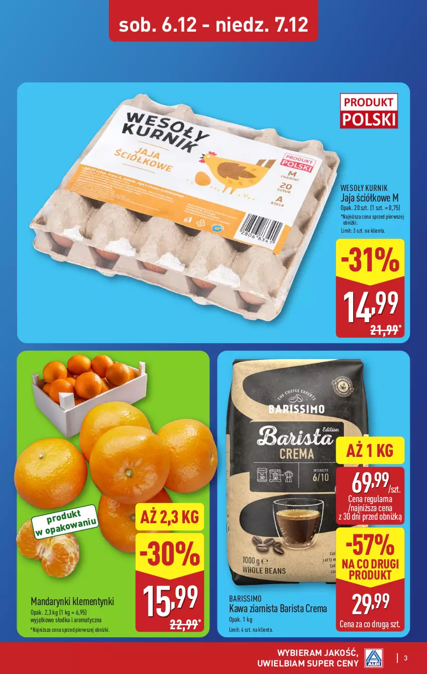 Gazetka promocyjna Aldi - Wykwintne smaki - ważna 04.12 do 07.12.2025 - strona 3 - produkty: Jaja, Kawa, Kawa ziarnista, Klementynki, Mandarynki