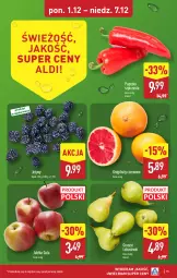 Gazetka promocyjna Aldi - Wykwintne smaki - Gazetka - ważna od 07.12 do 07.12.2025 - strona 15 - produkty: Papryka, Jeżyny, Gruszki, Szpic, Gala, Jabłka, Grejpfrut