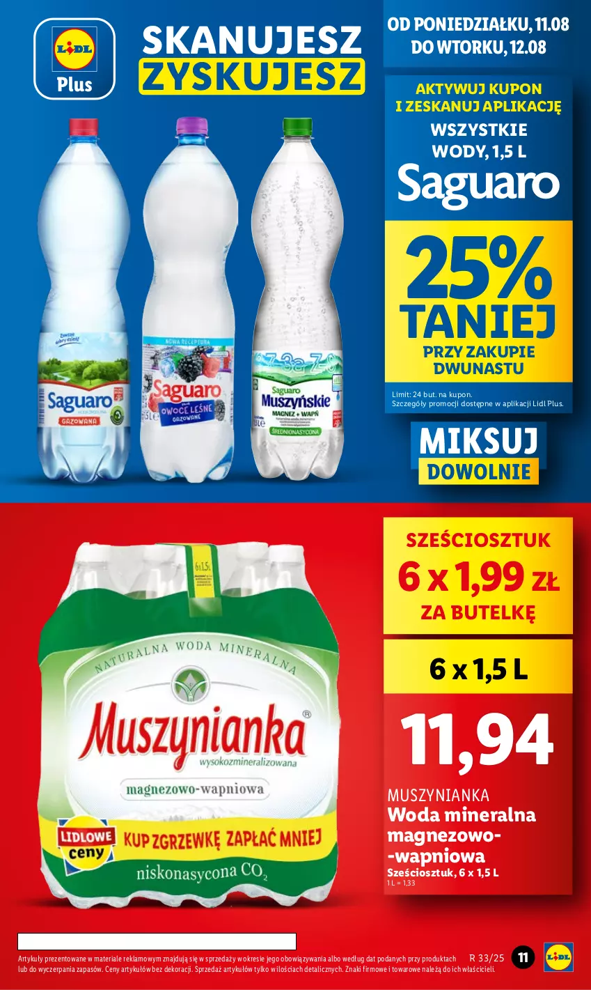 Gazetka promocyjna Lidl - GAZETKA - ważna 11.08 do 12.08.2025 - strona 11 - produkty: Magnez, Mus, Muszynianka, Woda, Woda mineralna